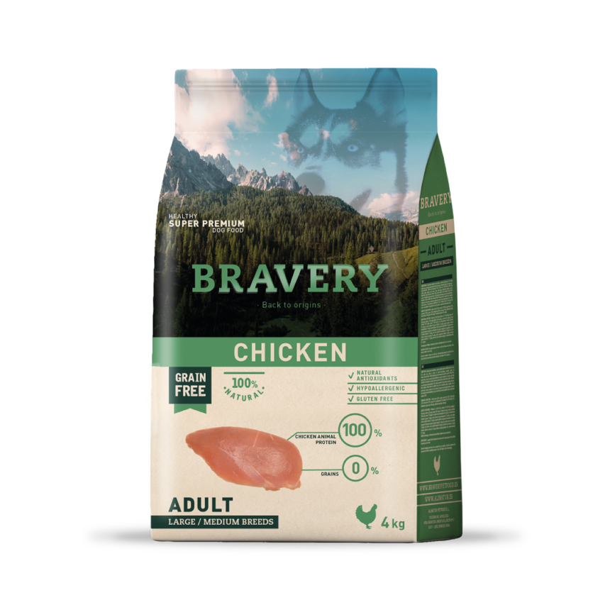 Bravery Perro Adulto 12 kg - 4 Kg